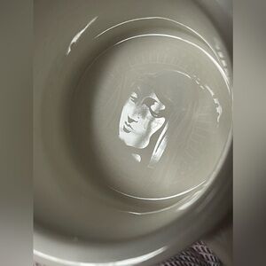 Virgin Mary Fred Visionary 4x3.5” White cup 2010 Heavy Thick Ceramic